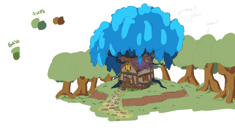 Background Design Witch&#39;s Hut WIP