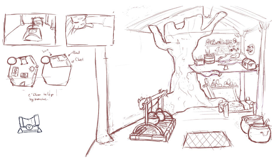 Background Design - The Witch's Hut WIP